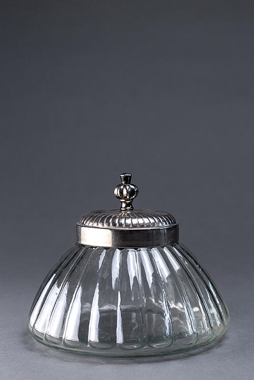 Бисквитница  "Амель", стекло, металл, Франция, середина XX века