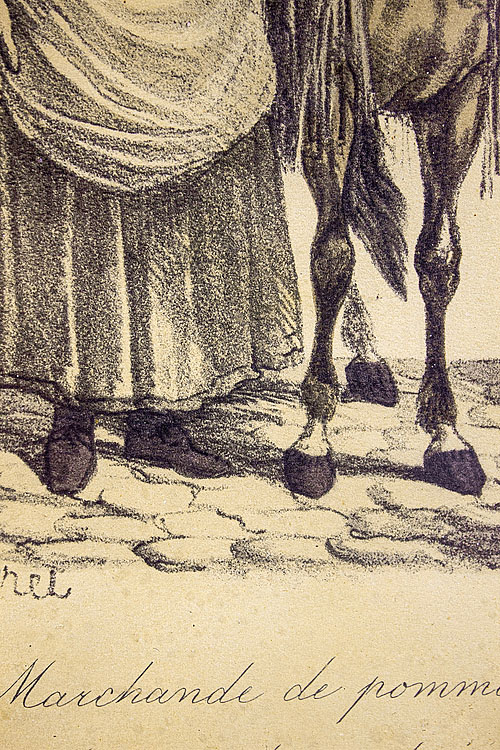 Литография "Крестьяне", автор Карл Верне, Франция, середина XIX века