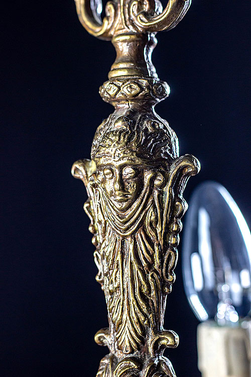 Люстра трехрожковая "Жером", бронза, Франция, первая половина XX века