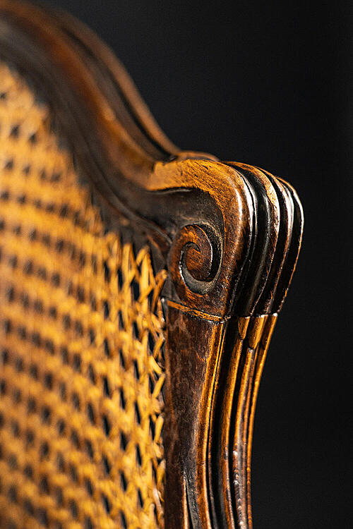 Кресло "Тенон", рококо, ротанг, дерево, резьба, ротанг, Франция, вторая половина XVIII века