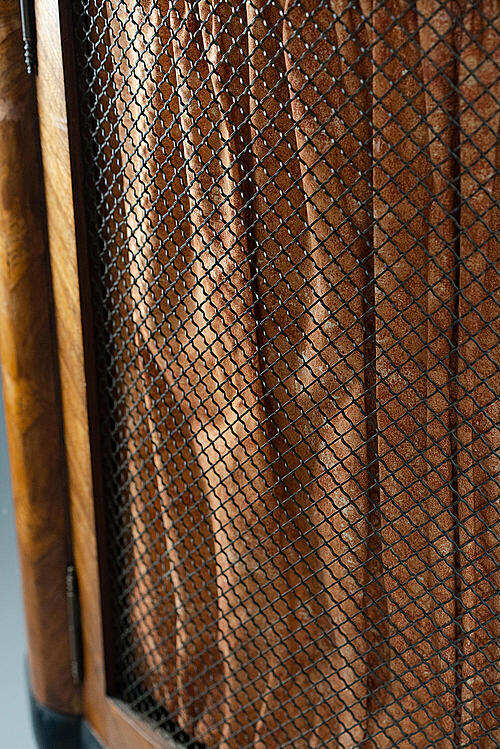 Буфет угловой "Крезон", шпон, бронза, мрамор, текстиль, середина XIX века, Франция