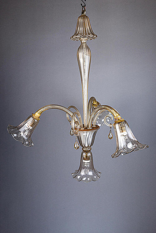 Люстра "Тюльпан", муранское стекло, Италия, середина XX века