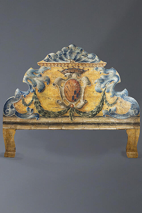Изголовье кровати "Корона", роспись, Австрия, вторая половина XIX века
