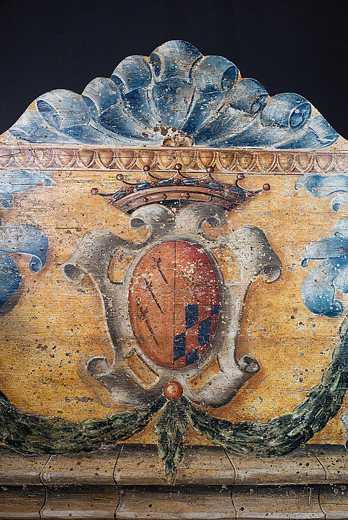 Изголовье кровати "Корона", роспись, Австрия, вторая половина XIX века