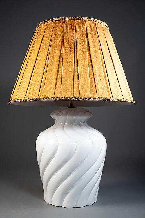 Лампы настольные "Creme", стиль Hollywood Regency, керамика, Италия, середина XX века.