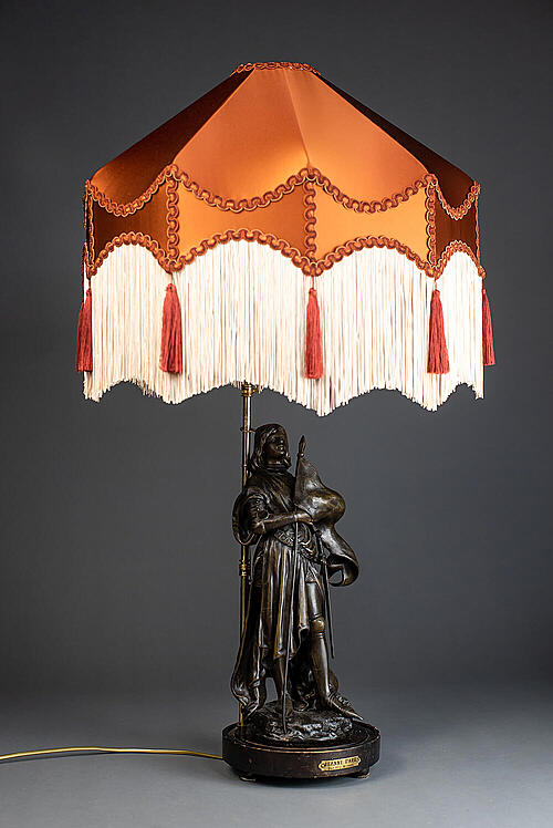Лампа "Жанна Д’Арк", бронза, автор модели Hippolyte-Francois Moreau, начало XX века