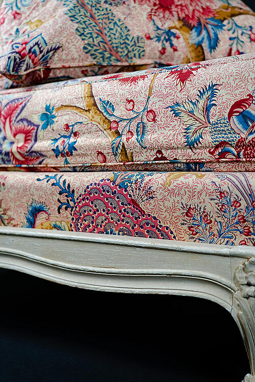 Комплект мебели "Будуар", стиль Людовика XV, резьба по дереву, ткань, Франция, начало XX века