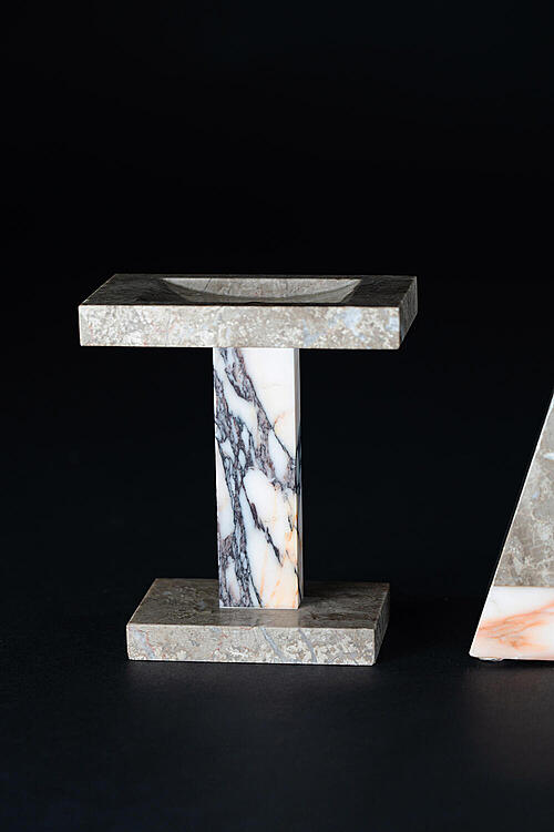 Каминное трио "Гийом", мрамор, латунь, Франция, первая половина XX века