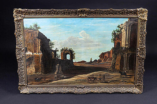 Картина "Римские руины", автор J.Schumacher, Hudson River School США, ок.1880 г.