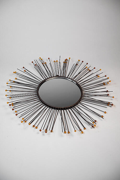 Зеркало винтажное "Эмбер", металл, Франция, середина XX века