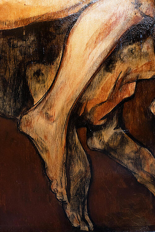 Картина "Псы", дерево, акрил, автор Вячеслав Ерещук