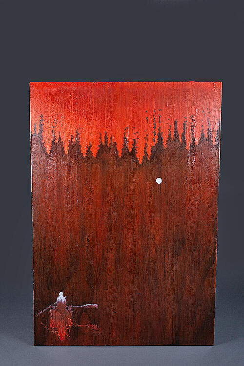 Картина "Пейзаж в красных тонах", холст, акрил, автор Александр Глагольев