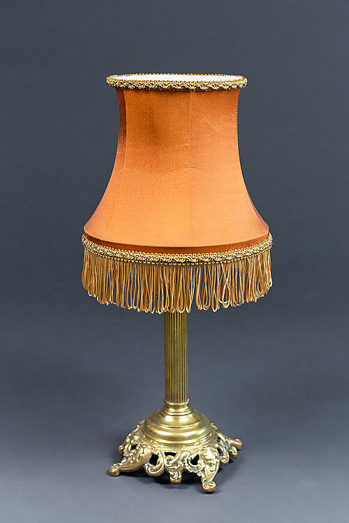 Лампа настольная "Антони", бронза, современный абажур, Франция, начало XX века