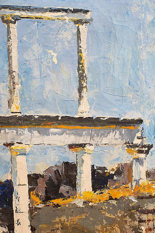 Картина "Акрополь", холст, масло, Франция, вторая половина XX века
