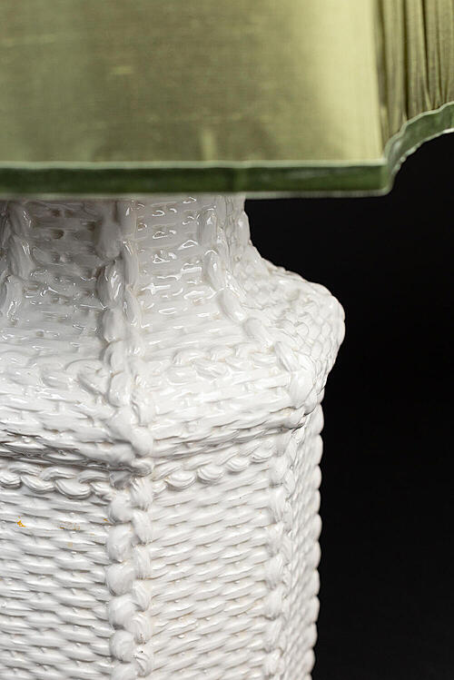 Лампа настольная "Поттери", керамика, новый абажур, Франция, середина XX века