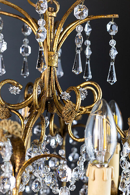 Люстры парные "Виола", хрусталь, металл, декор, Франция, первая половина XX века