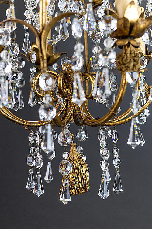 Люстры парные "Виола", хрусталь, металл, декор, Франция, первая половина XX века