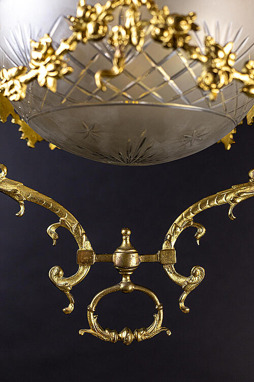 Люстра "Люсьен", золоченая бронза, стекло, Франция, рубеж XIX-XX вв.