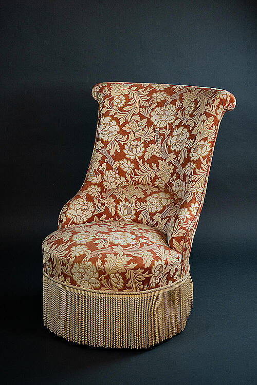 Кресло будуарное "Натали", стиль Наполеон III, массив дерева, Франция, начало XX века