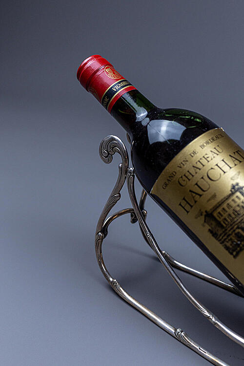 Держатель для винной бутылки "Сани", серебрение, Франция, первая половина XX века