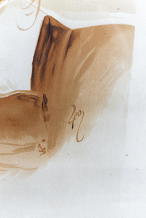 Литография "Сестра милосердия", бумага, багет, стекло, Франция, первая половина XX века