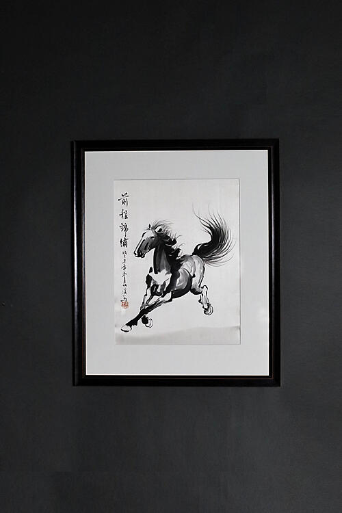 Живопись тушью "Лошадь", тушь, шелк, Китай, конец XX века