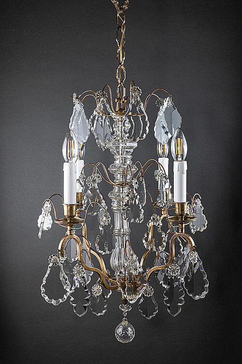Люстра "Зои", хрустализированное стекло, бронза, середина XX века