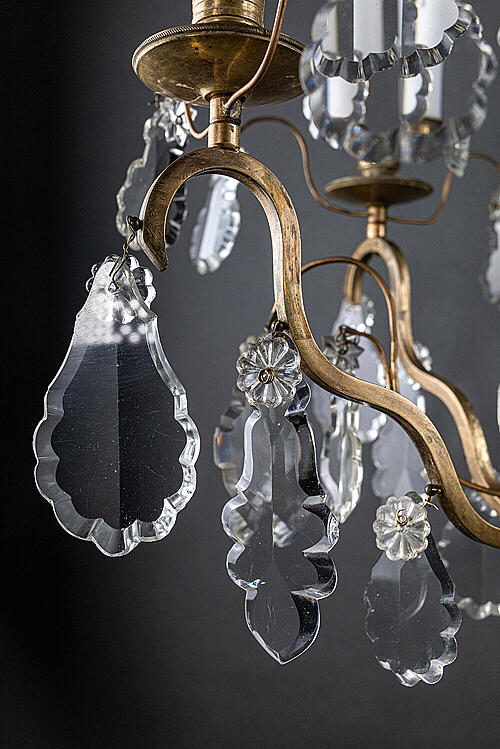 Люстра "Зои", хрустализированное стекло, бронза, середина XX века
