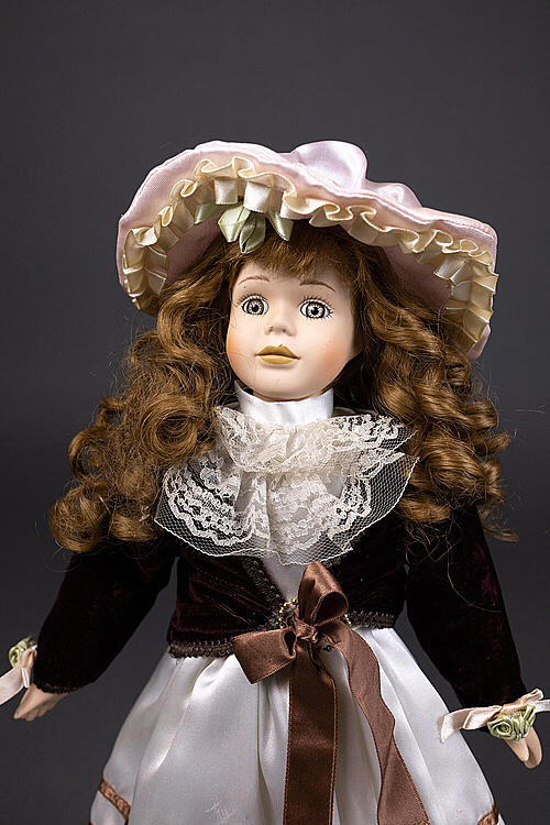 Кукла винтажная "Белль". фарфор, кожа, Франция, вторая половина XX века