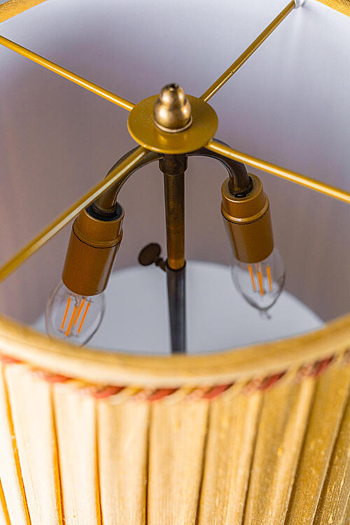 Лампы парные "Мулен Руж", современный абажур, Франция, вторая половина XX века