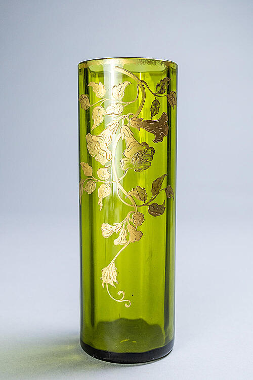 Ваза для цветов "Оро", цветное стекло, роспись, Франция, первая половина XX века