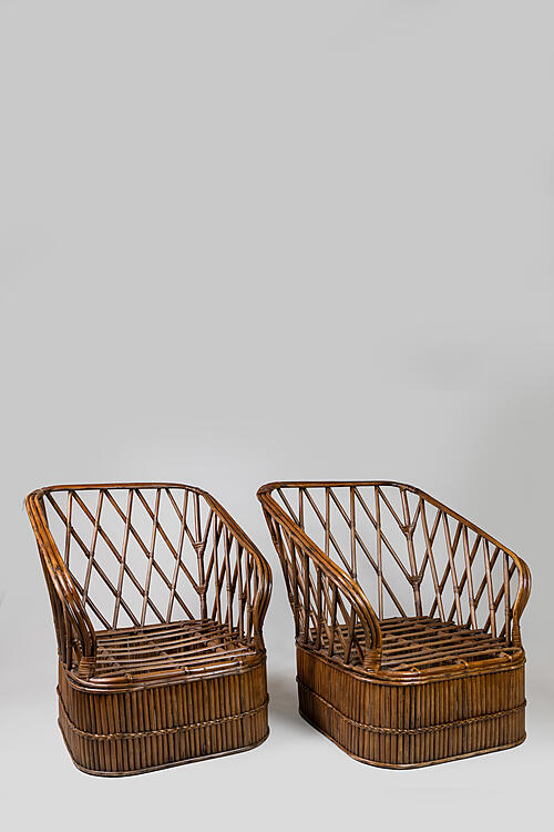 Кресла парные "Вудсток" ротанг, Франция, 1960-е гг.