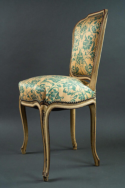Комплект стульев "Оливия", дерево, новая ткань, Франция, вторая половина XX века