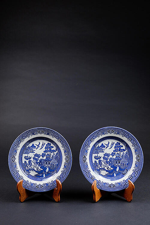 Тарелки декоративные "Голубая ива", Churchill, фаянс, Англия, конец XX века