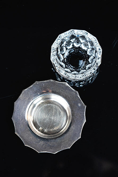 Комплект для специй "Barra" Barra et cie, хрусталь, серебрение, Франция, первая половина XX века