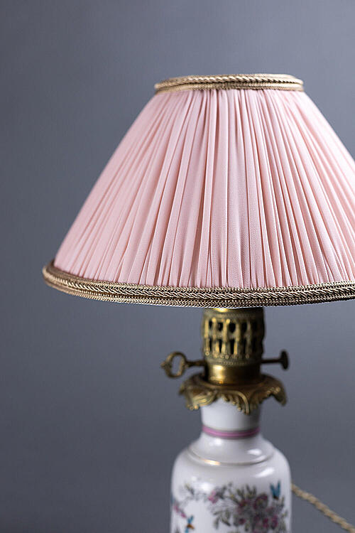 Лампы парные "Креоль", фарфор, новый абажур, Франция, конец XIX века