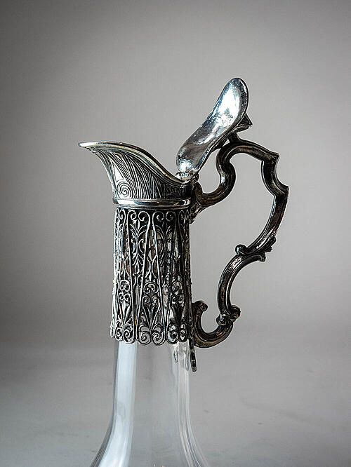 Графин "Жофре", стекло, серебрение, Франция, середина XX века