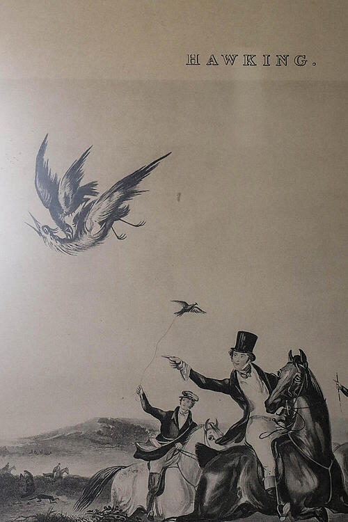 Гравюра "Охота", плексиглас, середина XIX века, Англия