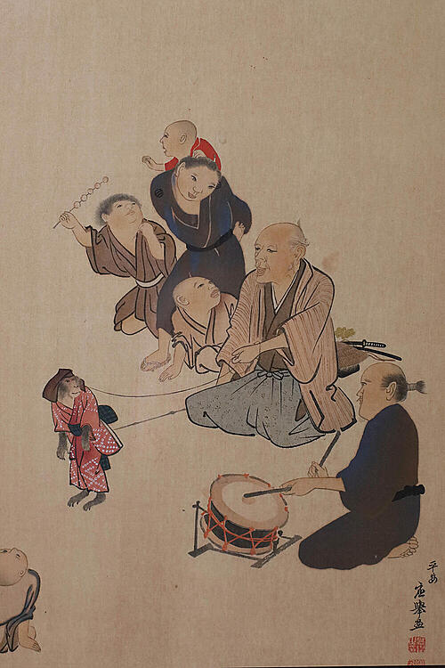 Рисунок "Игра", рисовая бумага, Китай, середина XX века