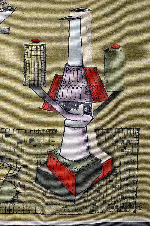 Панно декоративное "Натюрморт", текстиль, роспись, Франция, вторая половина XX века