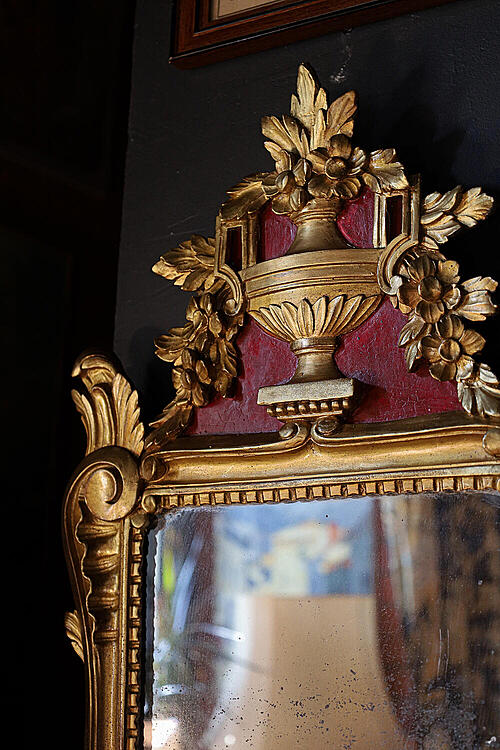 Зеркало антикварное "Бордо", дерево, сусальное золото, гипс, Франция, конец 19 века