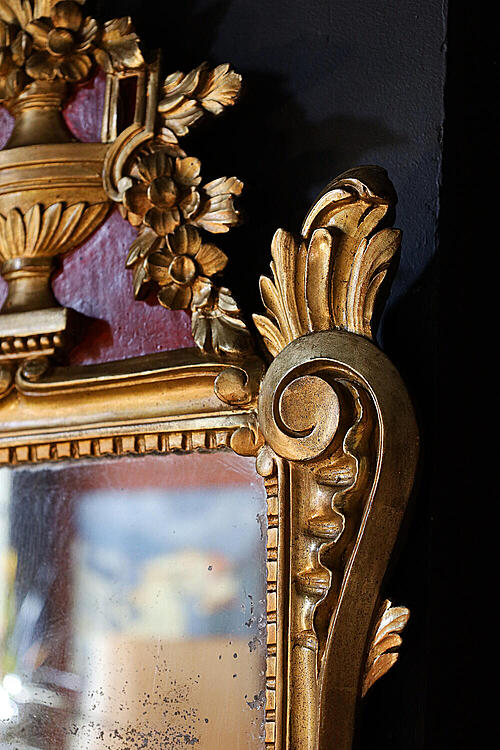 Зеркало антикварное "Бордо", дерево, сусальное золото, гипс, Франция, конец 19 века
