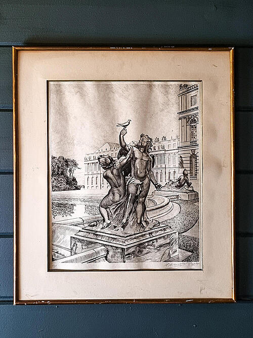Гравюра "Путти", RAYMOND-JACQUES BRECHENMACHER, Римская премия 1922 года, Франция