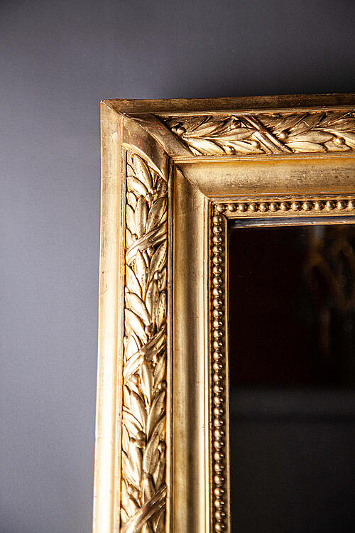 Зеркало старинное "Grande", дерево, золочение, гипс, Франция, XIX век.