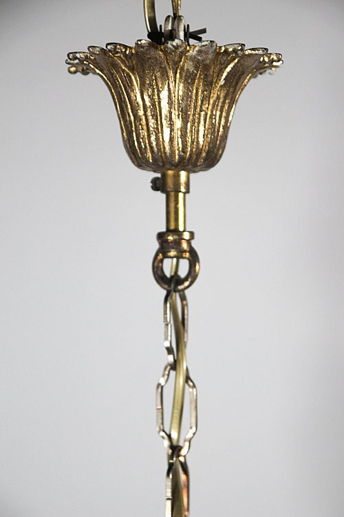 Винтажная люстра "Жардин", шестирожковая, металл, Италия, середина XX века
