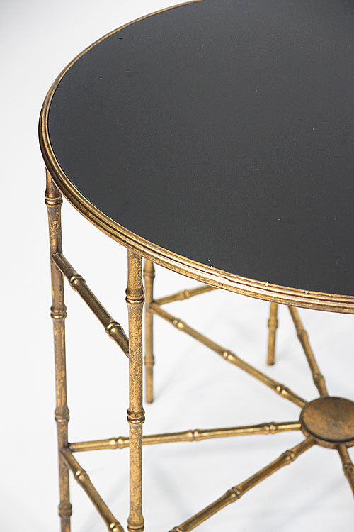 Стол круглый, "Аллиаж", в стиле "Hollywood regency", металл, Франция, середина XX века