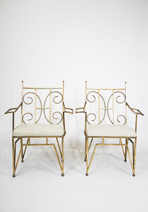 Парные кресла "Du Plantier", дизайнер Marc du Plantier, металл, Франция, 1930-1940 гг.
