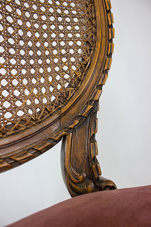 Комплект из двух стульев и кресла "Эшель", дерево, ротанг, Франция, конец XIX вв.