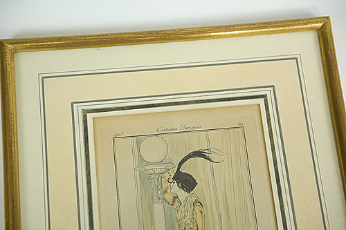 Трио литографий "Парижский костюм", багет, Франция, 1912-1913 гг.