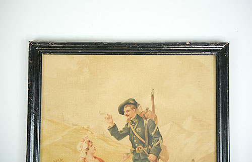 Литография "Крестьянка и солдат", бумага, Франция, начало XX века